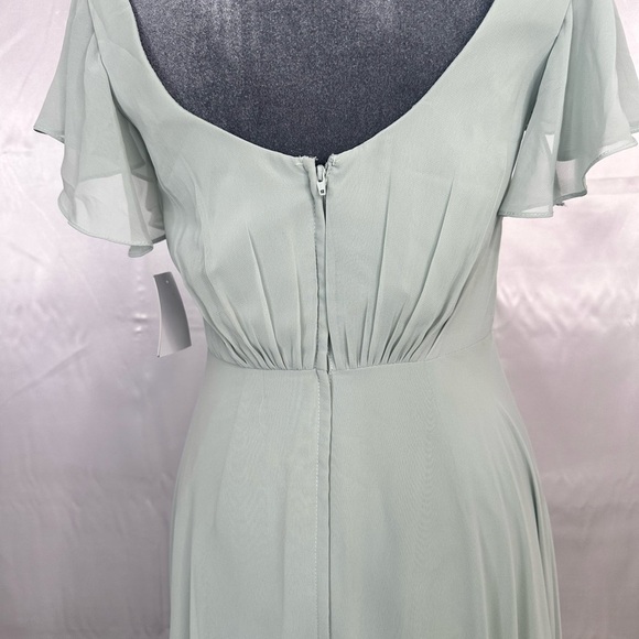 NWT Elegant Bridesmaid fully lined Dress with short flutter sleeves size 0 - Picture 8 of 13